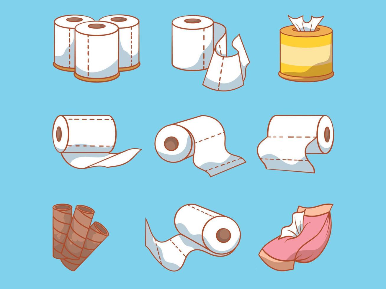 set of toilet papers illustration vector