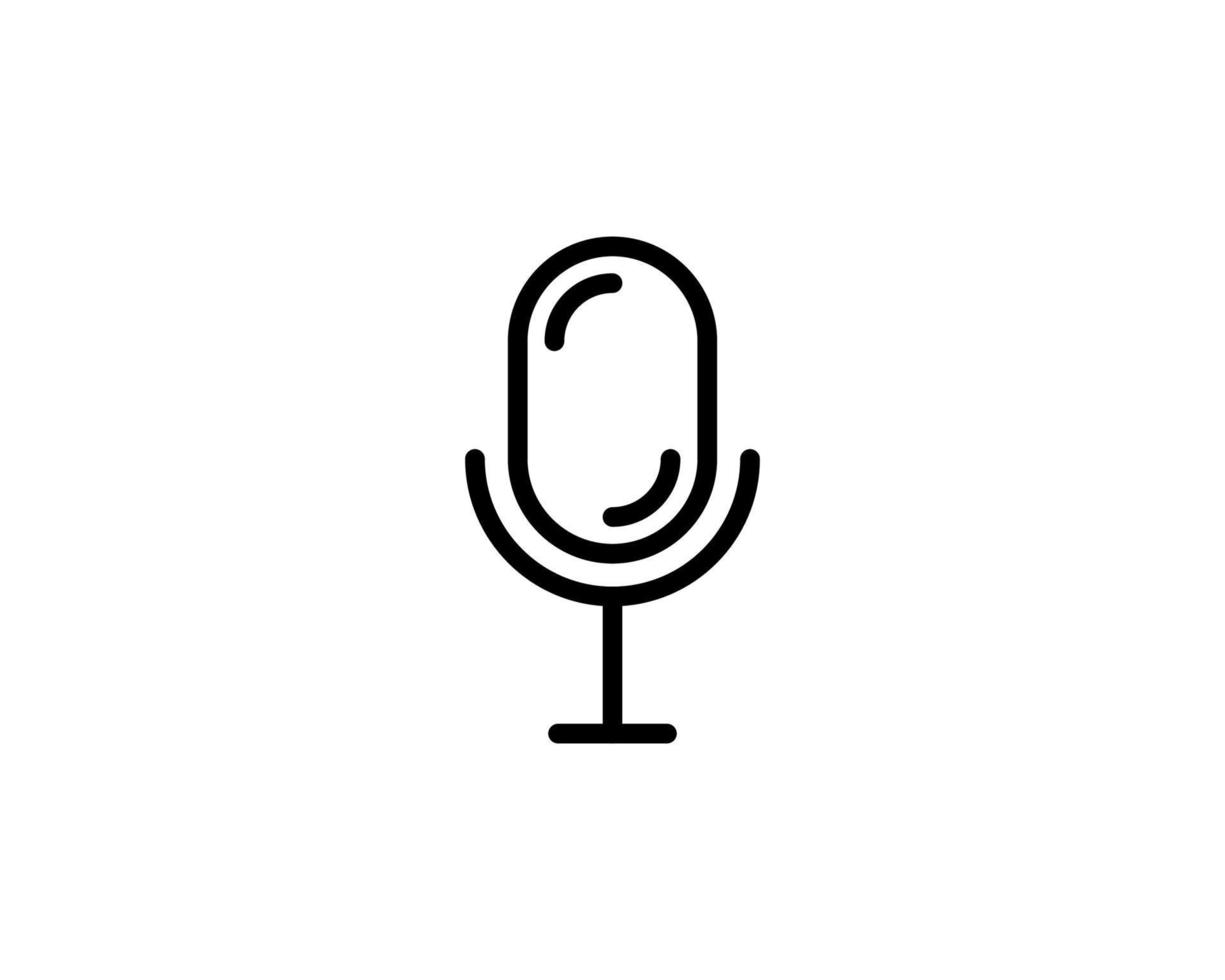 Microphone icon. Single high quality outline symbol for web design or mobile app. Thin line sign for design logo. Black outline pictogram on white background vector