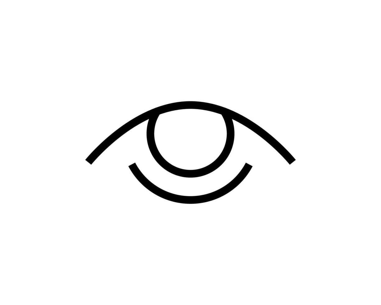 icono de ojo de línea delgada para web y móvil, diseño plano minimalista moderno. vector icono gris oscuro sobre fondo blanco claro