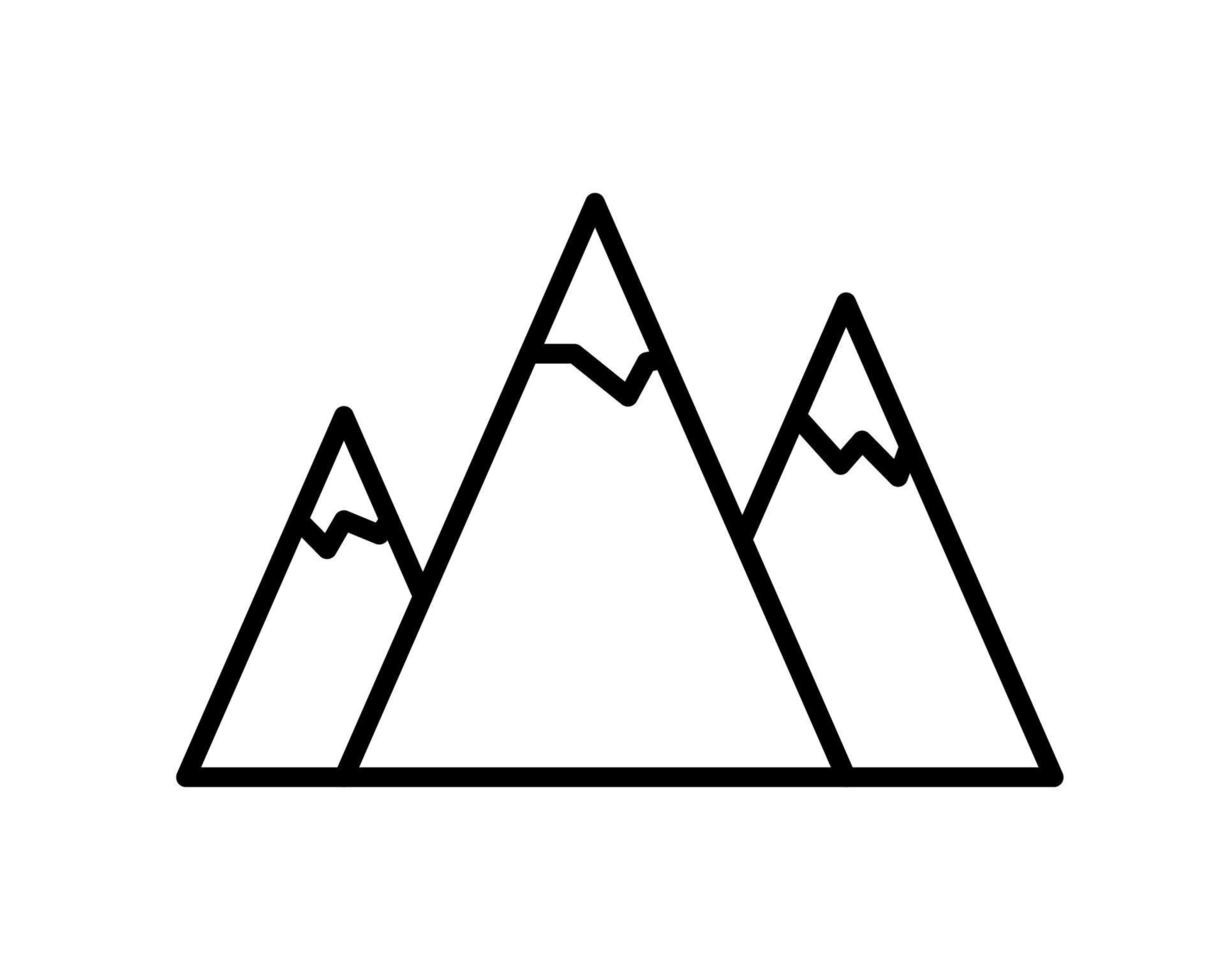 Mountains icon. Outline mountains vector icon for web design isolated