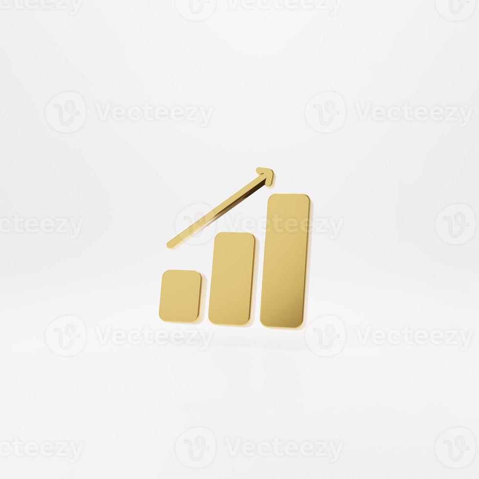 gráfico financiero de oro de la obtención de beneficios y el concepto de economía sobre fondo de éxito con gráfico de negocios. Representación 3D. foto