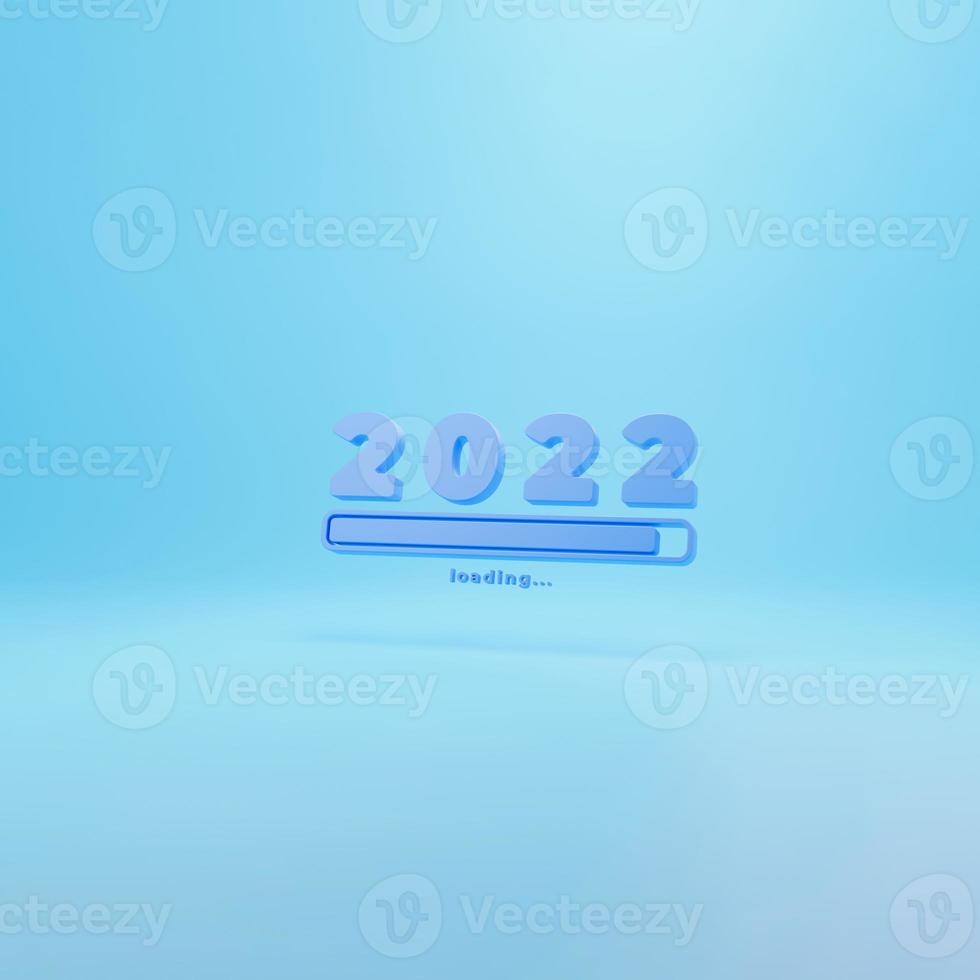 New year 2022. Conceptual illustration. Isolated on colour background. 3d render photo