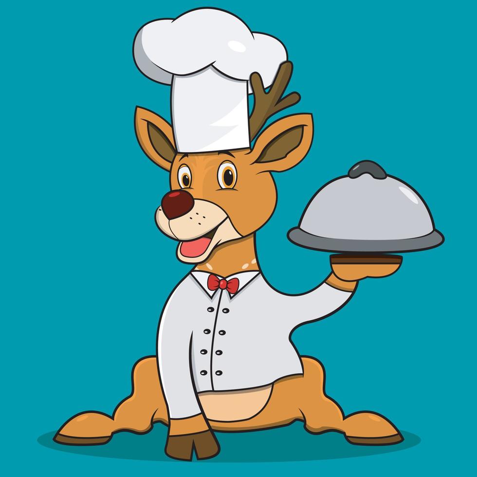 Character Deer With Chef Custom vector