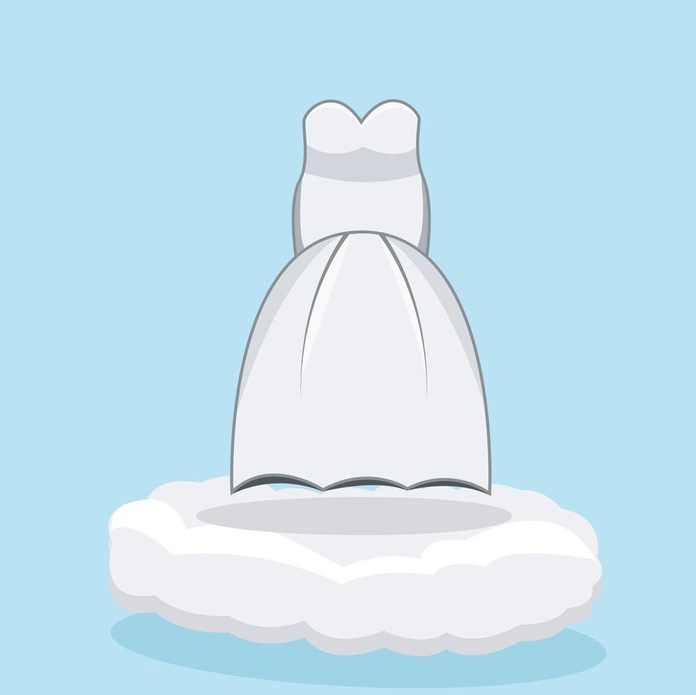 Dress on Clouds and Blue Colors Background. vector