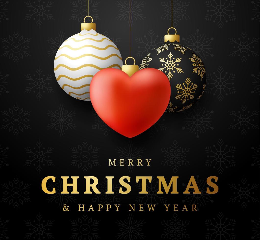 Christmas love heart card. Merry Christmas lovely greeting card ...