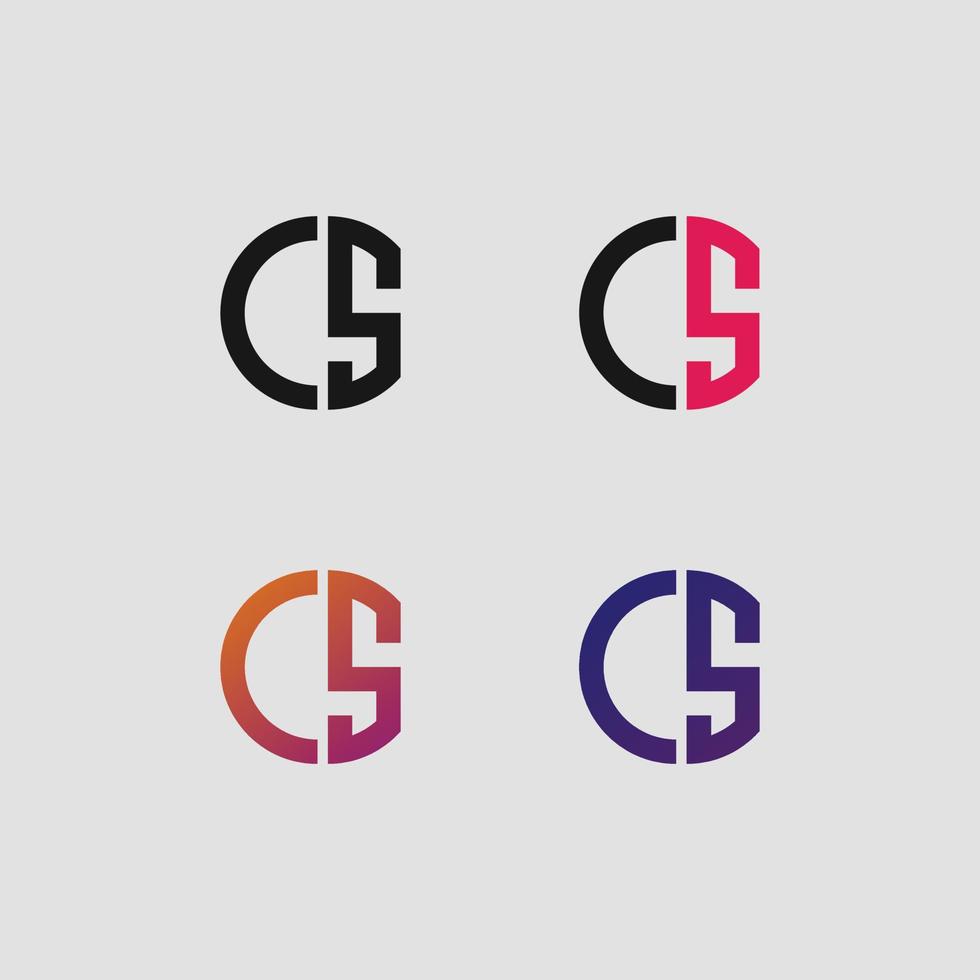 CS letter logo vector template Creative modern shape colorful monogram Circle logo company logo grid logo