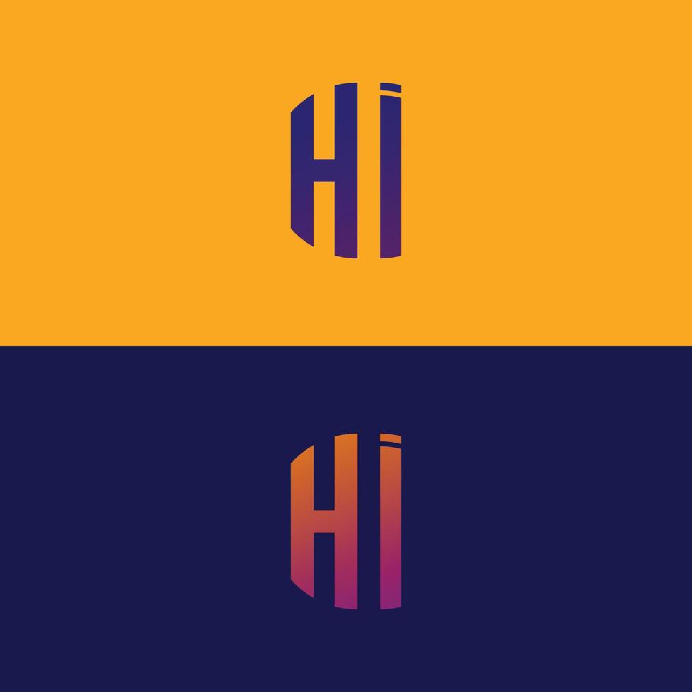 HI letter logo vector template Creative modern shape colorful monogram Circle logo company logo grid logo