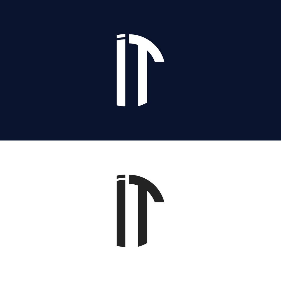 IT letter logo vector template Creative modern shape colorful monogram Circle logo company logo grid logo