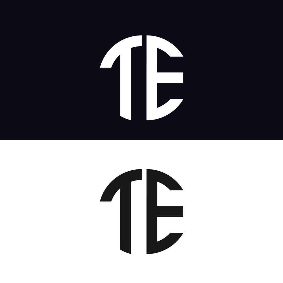 TE letter logo vector template Creative modern shape colorful monogram Circle logo company logo grid logo