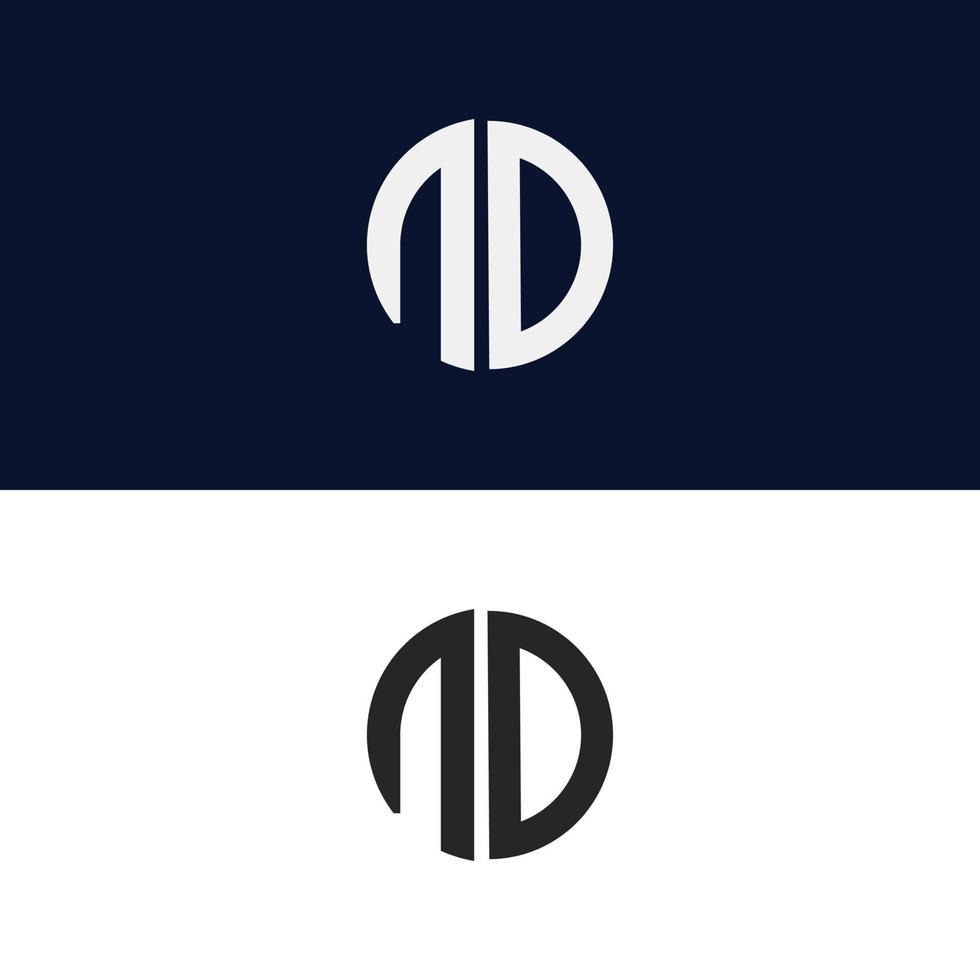 ND letter logo vector template Creative modern shape colorful monogram Circle logo company logo grid logo