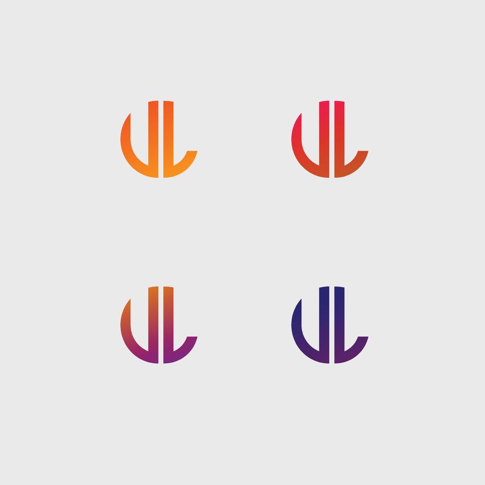 UL letter logo vector template Creative modern shape colorful monogram Circle logo company logo grid logo