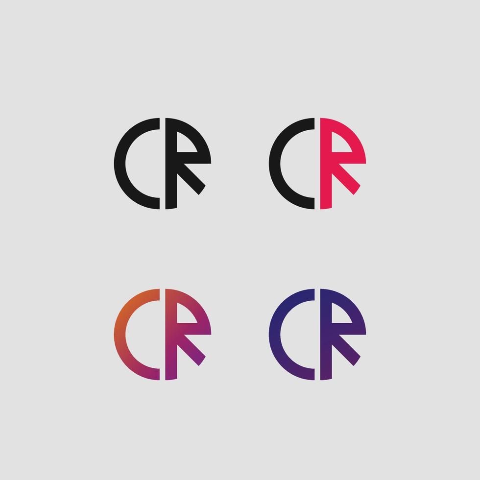 cr carta logo vector plantilla creativa forma moderna colorido monograma círculo logo empresa logo cuadrícula logo