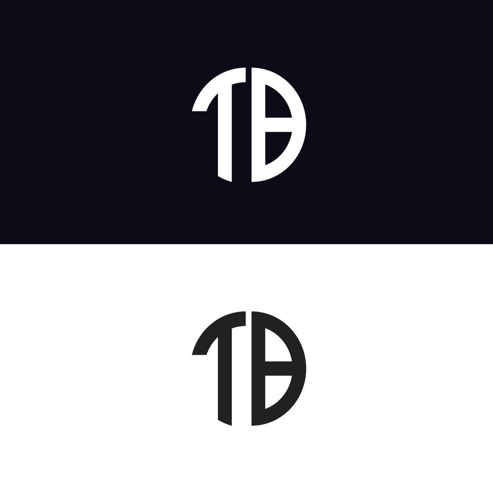 tb carta logo vector plantilla creativa forma moderna colorido monograma círculo logo empresa logo cuadrícula logo