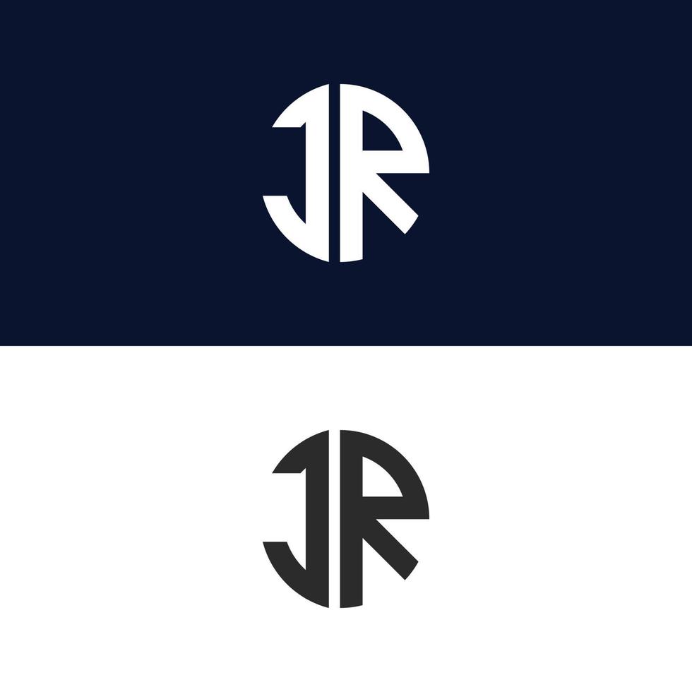 JR letter logo vector template Creative modern shape colorful monogram Circle logo company logo grid logo