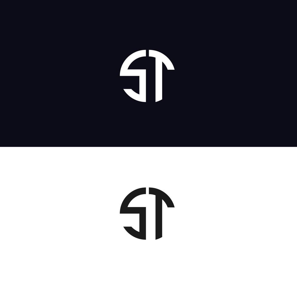 ST letter logo vector template Creative modern shape colorful monogram Circle logo company logo grid logo