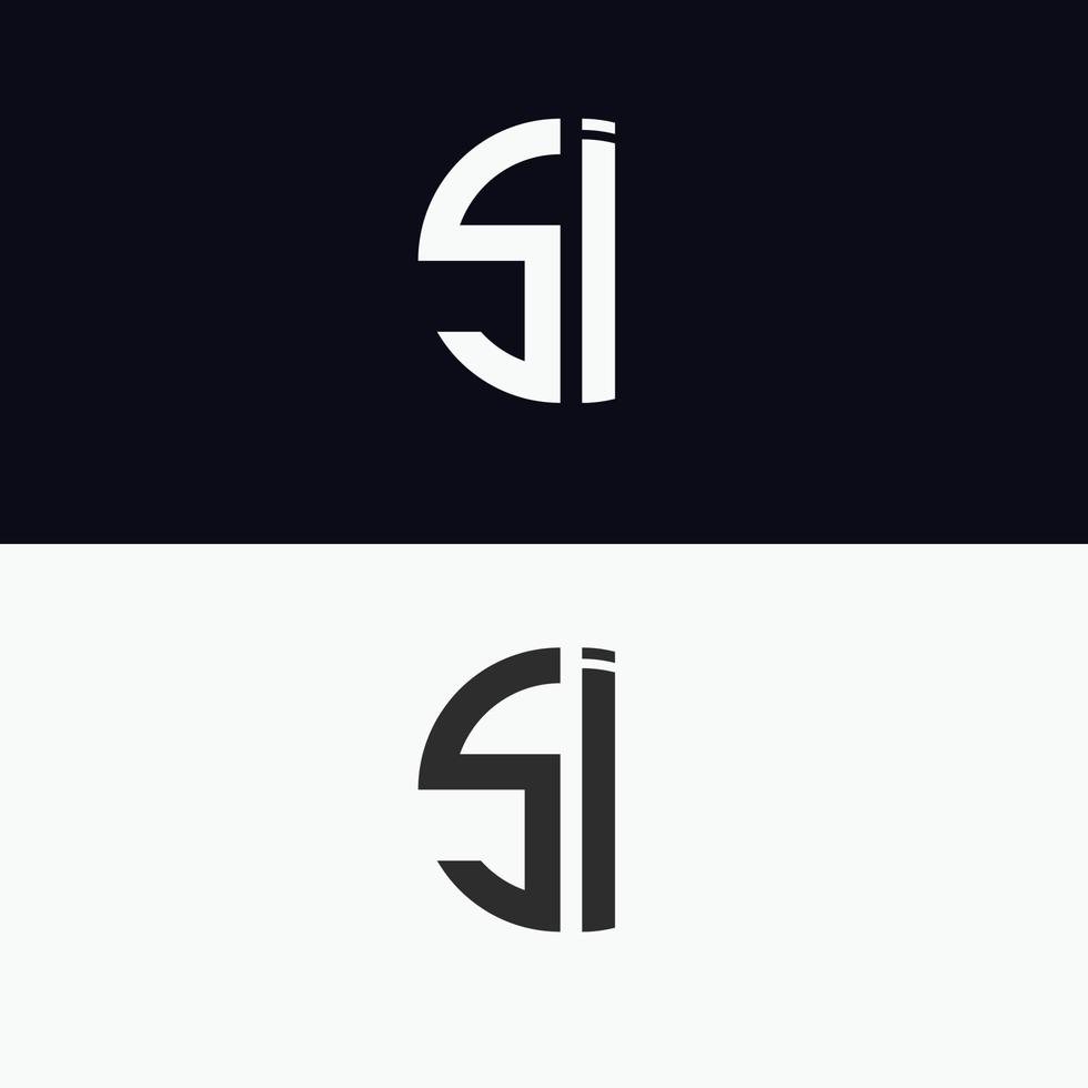 SI letter logo vector template Creative modern shape colorful monogram Circle logo company logo grid logo