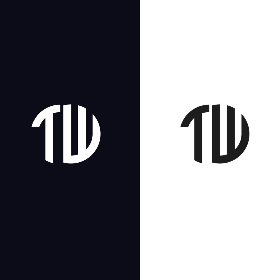 TW letter logo vector template Creative modern shape colorful monogram Circle logo company logo grid logo