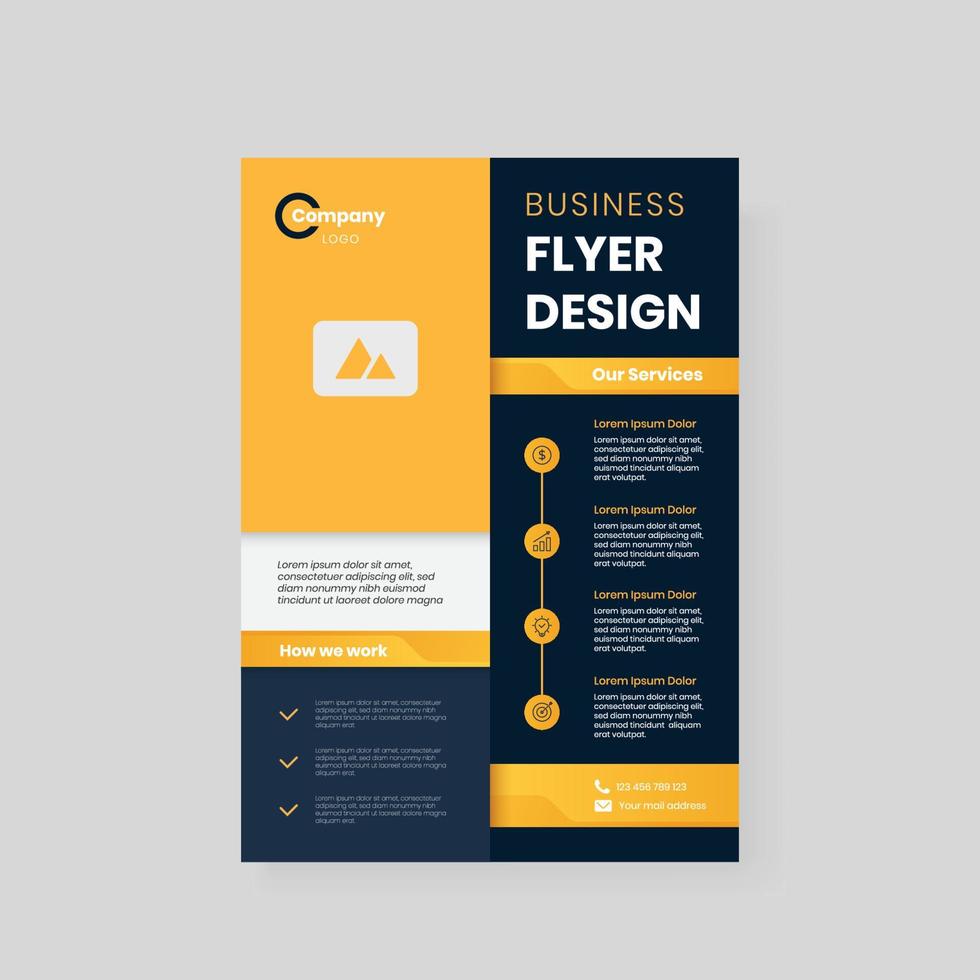 modern a4 business flyer design template vector