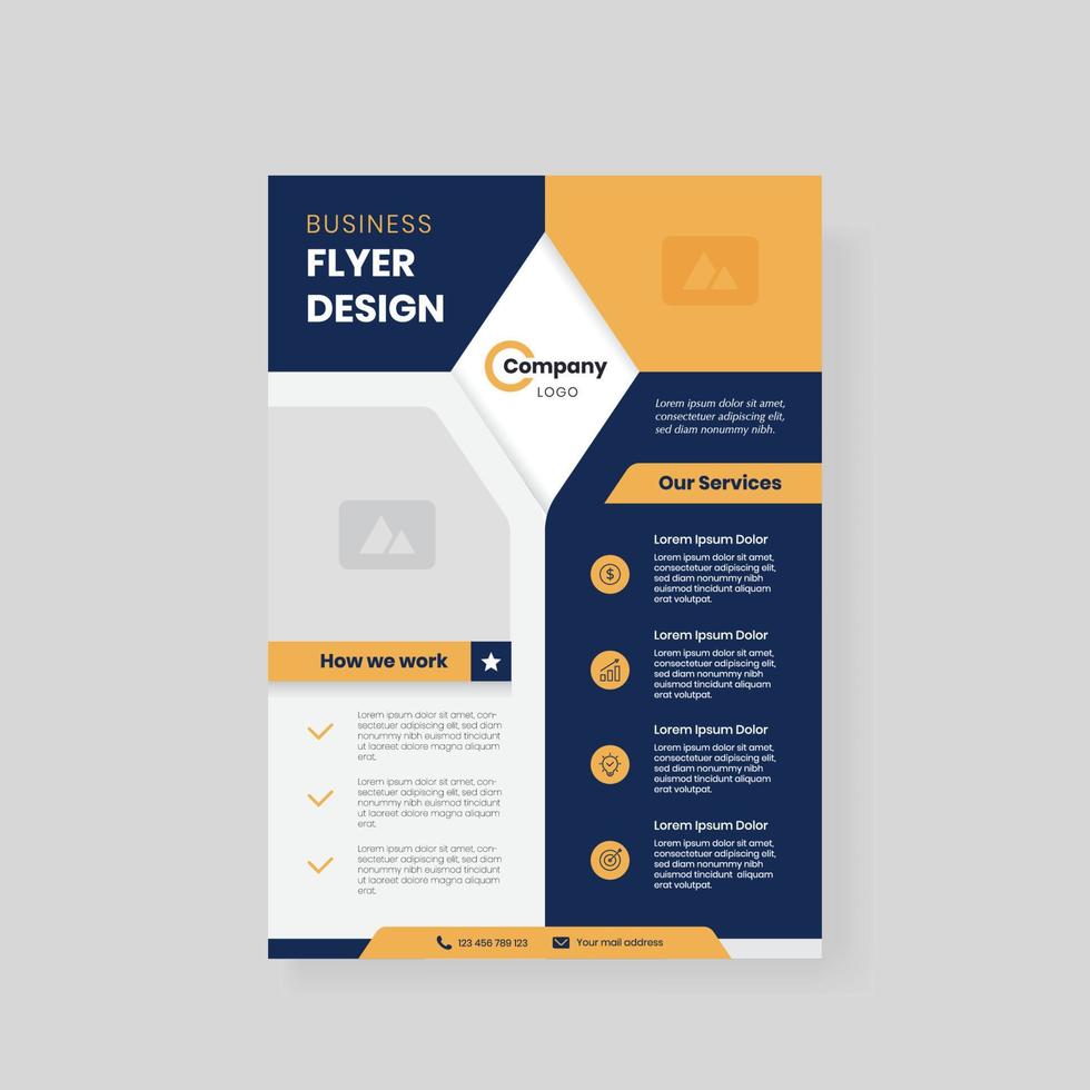 modern a4 business flyer design template vector