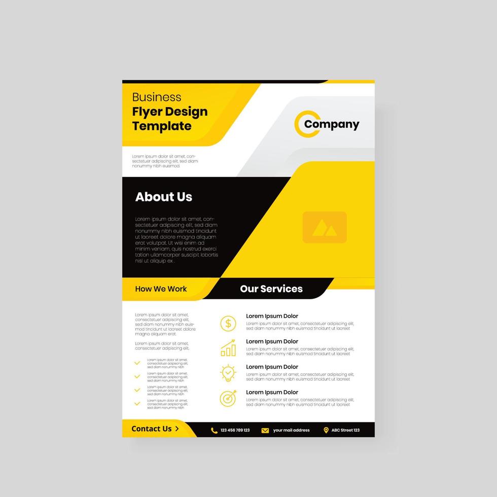 modern a4 business flyer design template vector