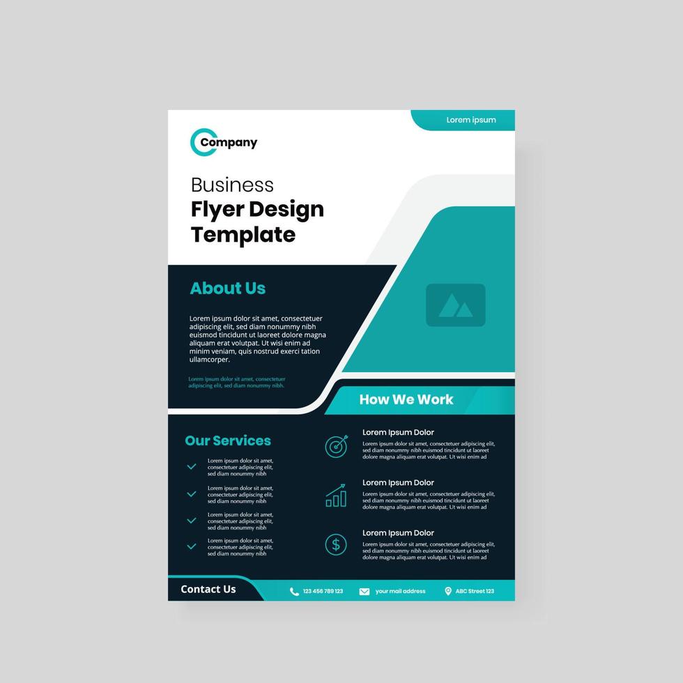 modern a4 business flyer design template vector