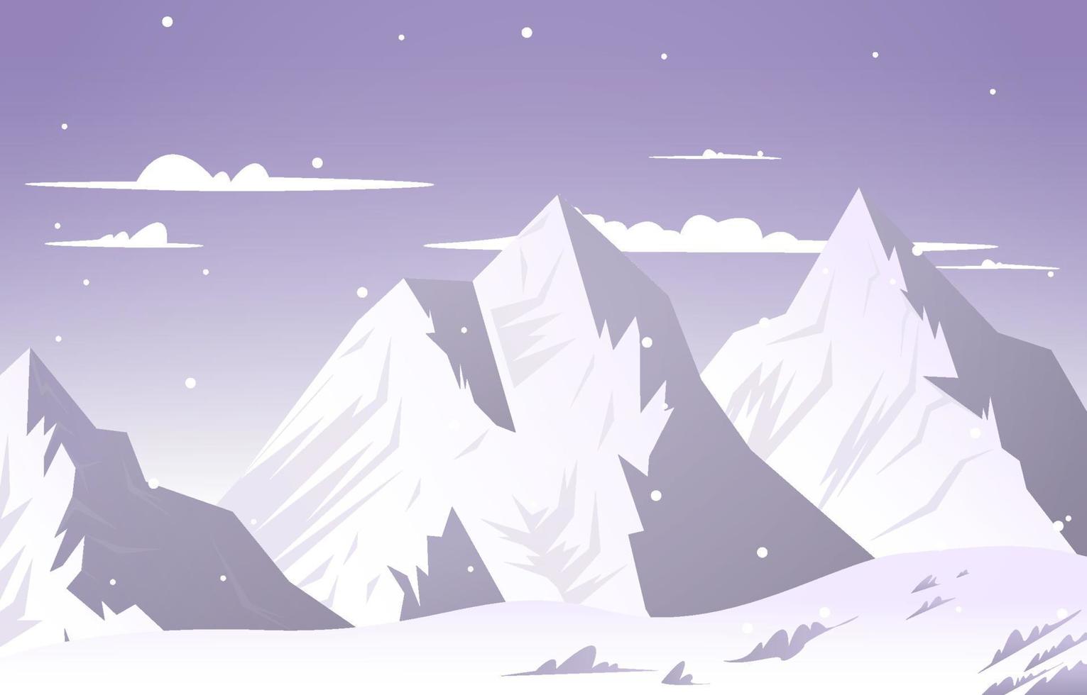 Snow High Peak Mountain Frozen Ice Nature Landscape Adventure Illustration vector