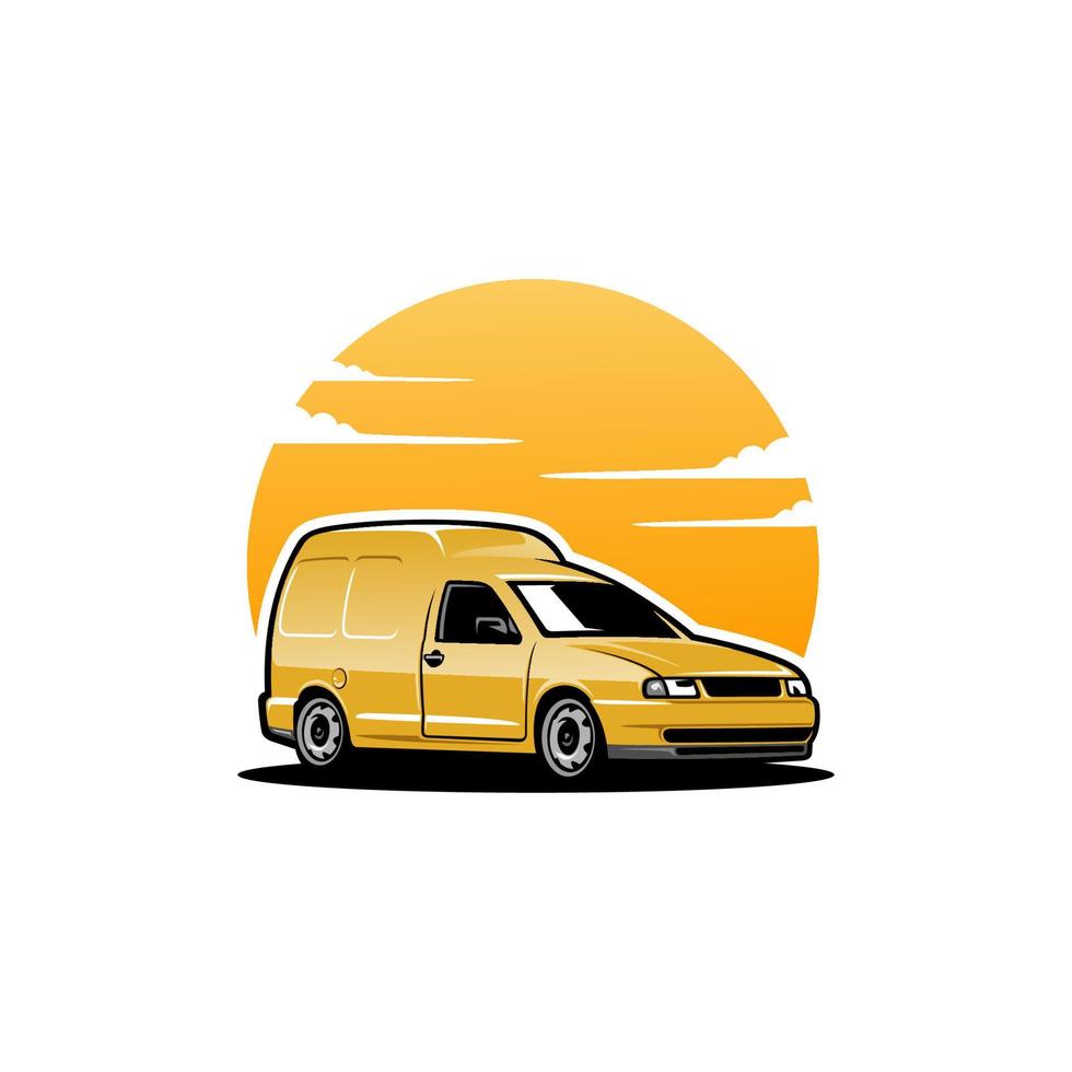 van car - delivery car - camper van isolated vector