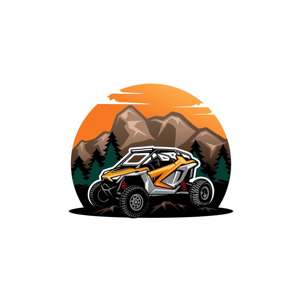 Buggy - UTV -  ATV adventure illustration isolated vector