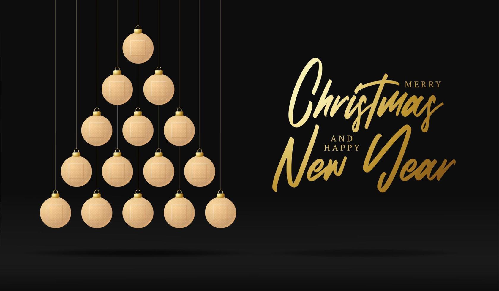 Healthy Christmas and new year greeting card bauble tree. Creative Xmas tree made by medical plaster on black background for Christmas and New Year celebration. medical greeting card vector