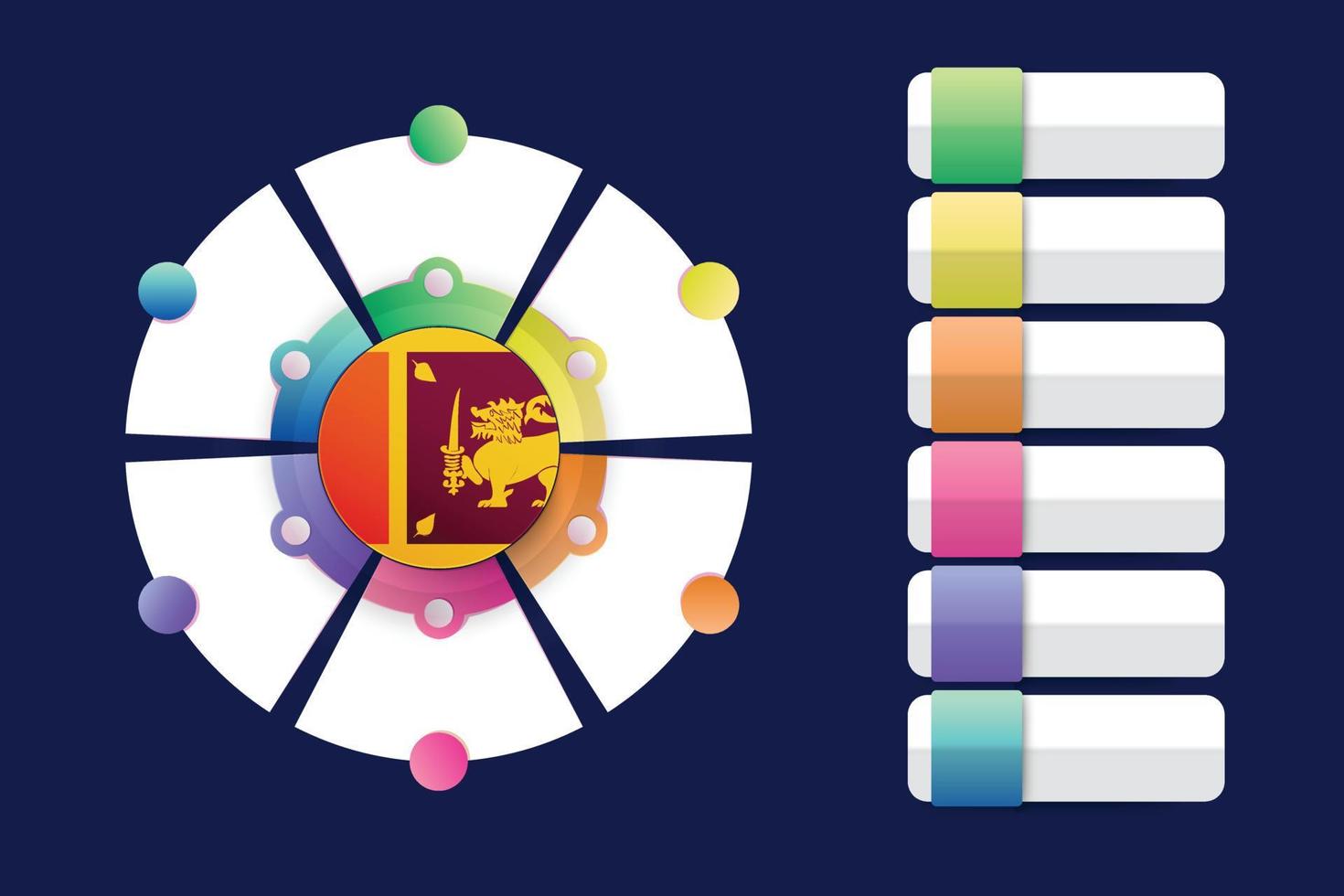 Sri Lanka Flag with Infographic Design Incorporate with divided round shape vector