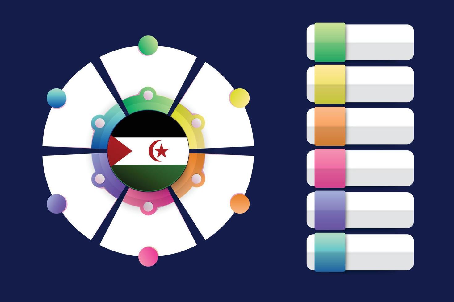 Western Sahara Flag with Infographic Design Incorporate with divided round shape vector