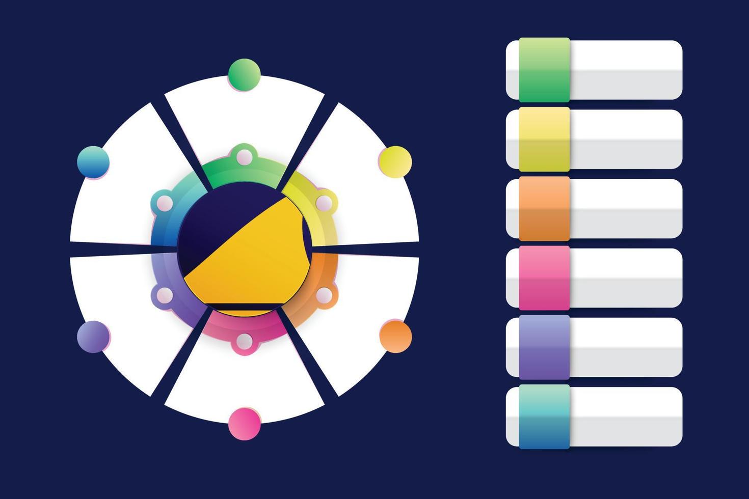 Tokelau Flag with Infographic Design Incorporate with divided round shape vector