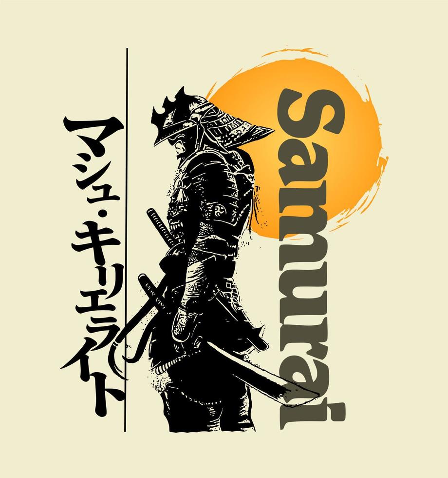 JAPAN SAMURAI ART ILLUSTRATION VECTOR