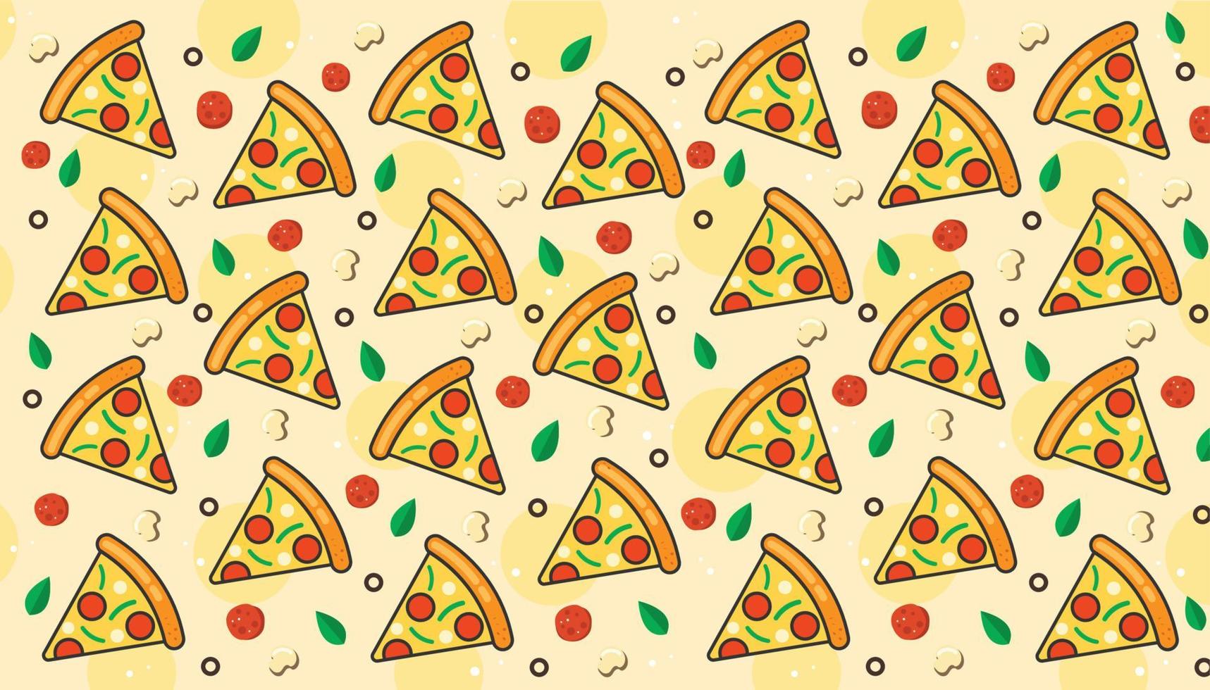 Pizza slice pattern background. vector illustration