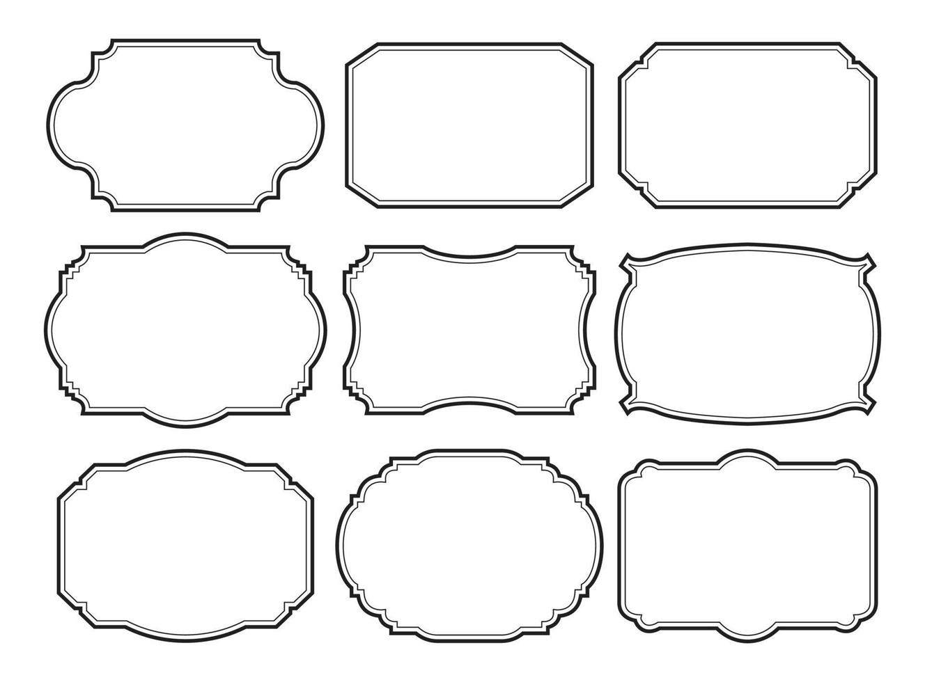 Set of frames border design vintage vector