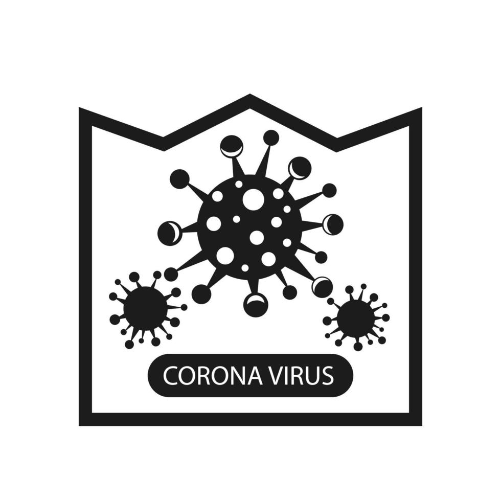 icono de infografía de coronavirus. el agente causante de una infección respiratoria. cartel de pandemia de bacterias. signo de logotipo aislado fondo blanco. vector