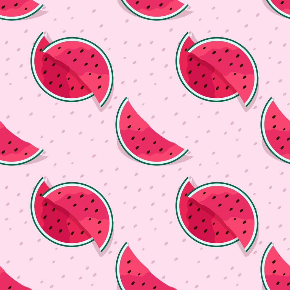 Seamless pattern from watermelon slices. vector