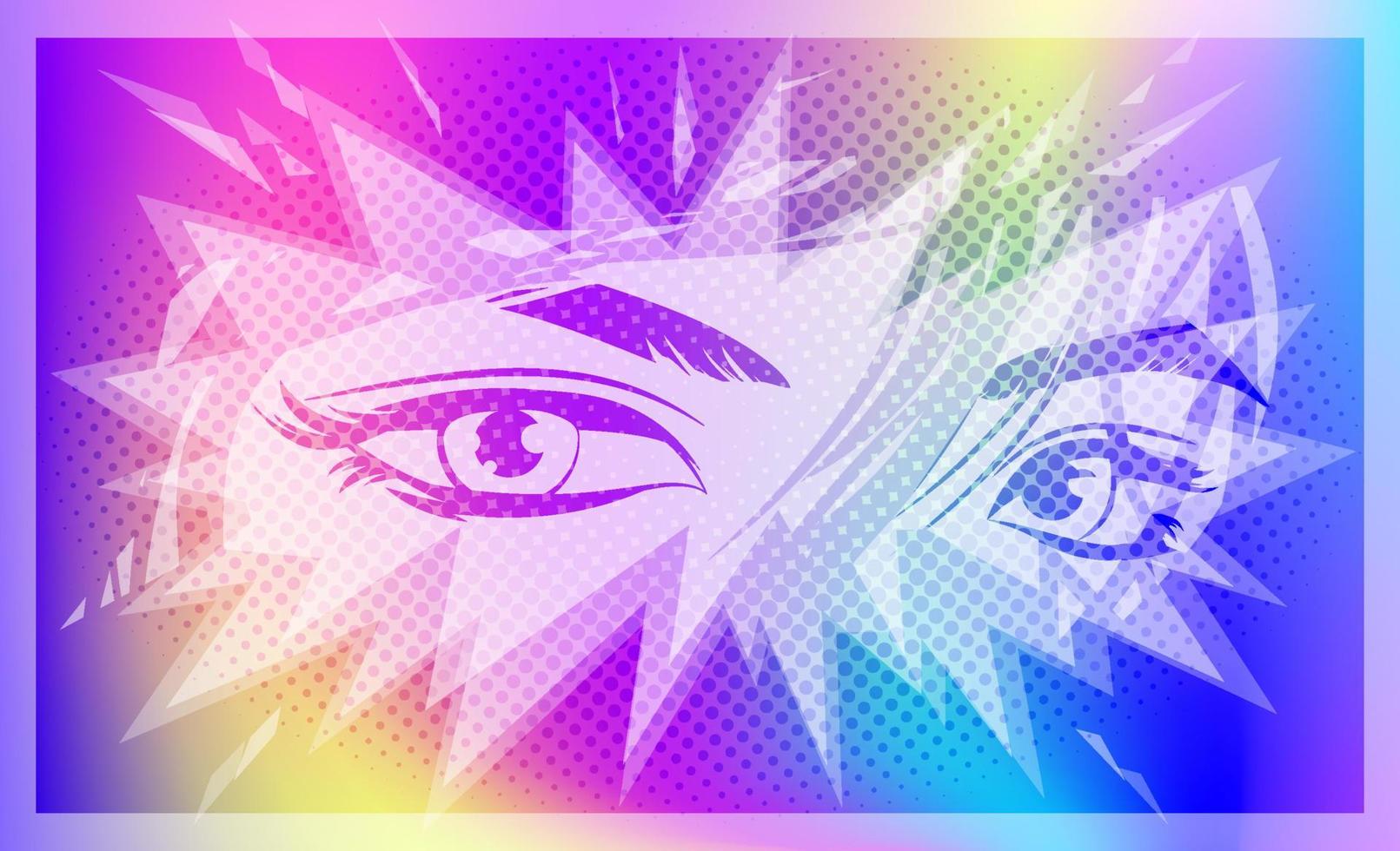 Eyes of a girl in the style of manga and anime. vector