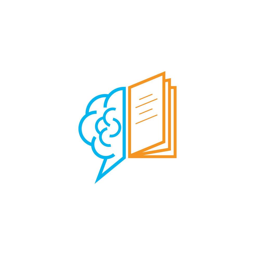 Brain Book Logo vector