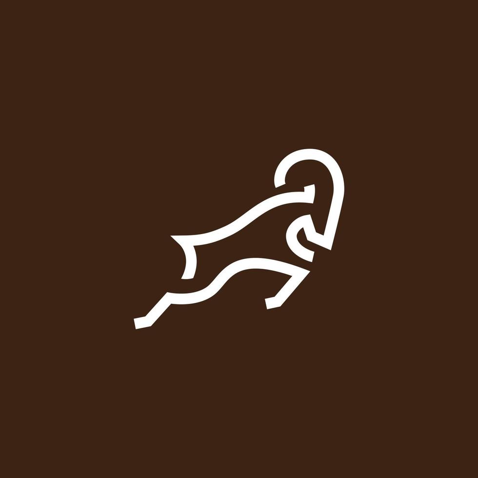Simple Line Goat Logo vector