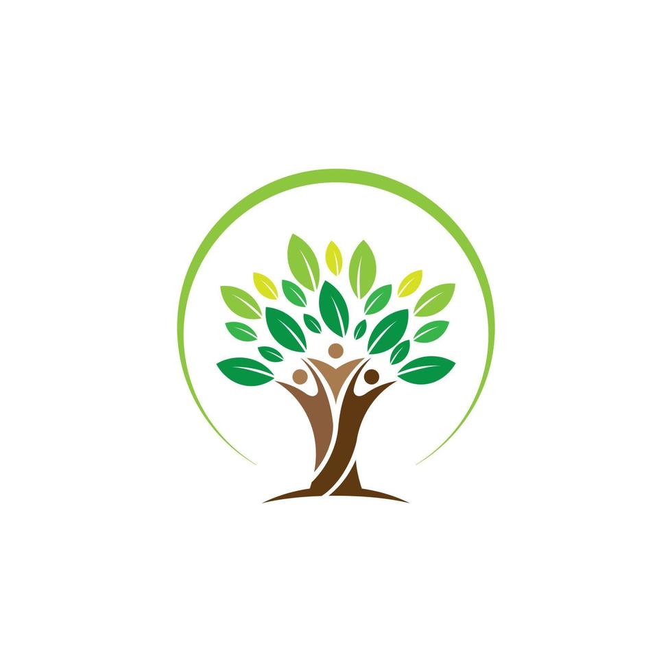 logotipo de árbol de personas vector