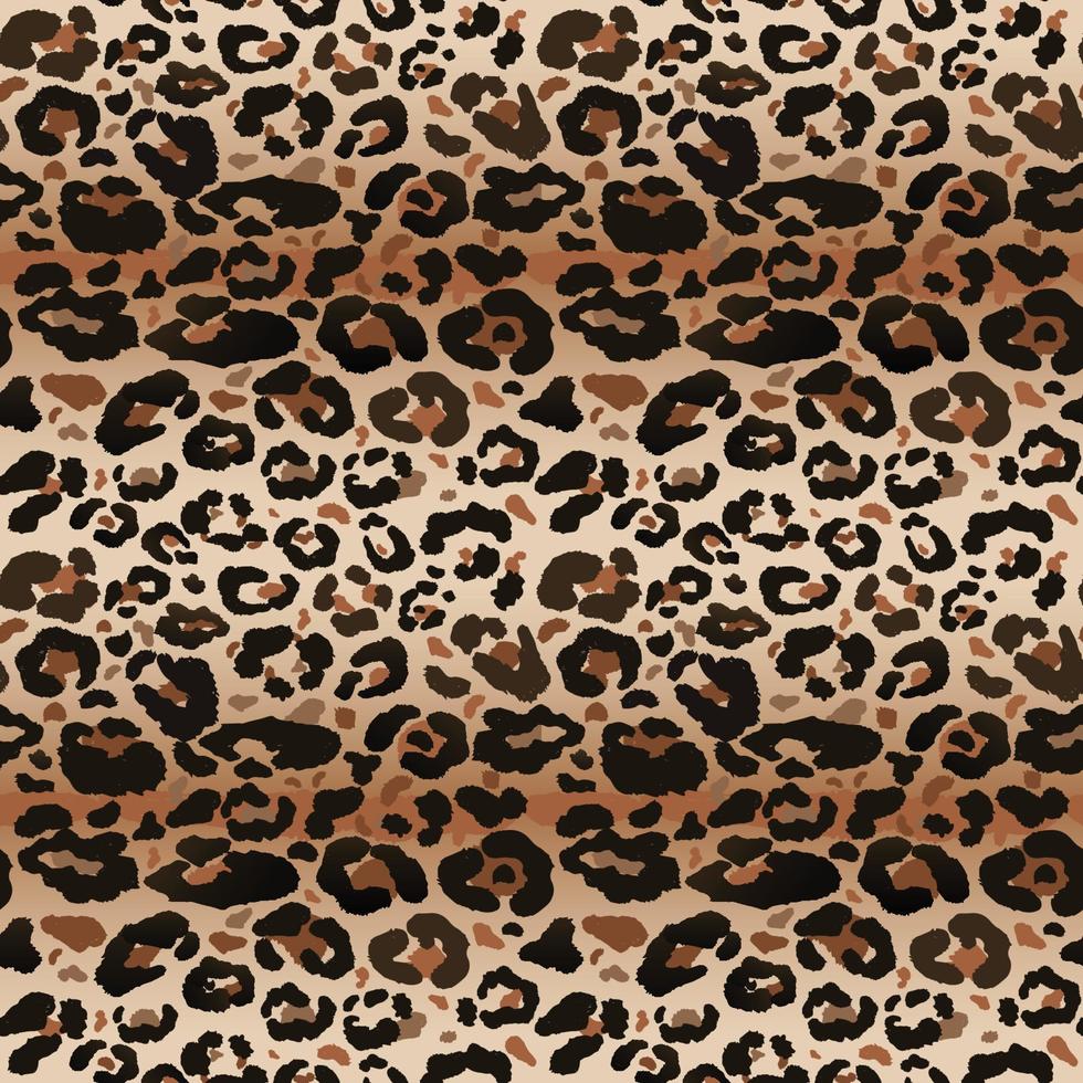 Seamless leopard wild nature pattern. Vector animal print.