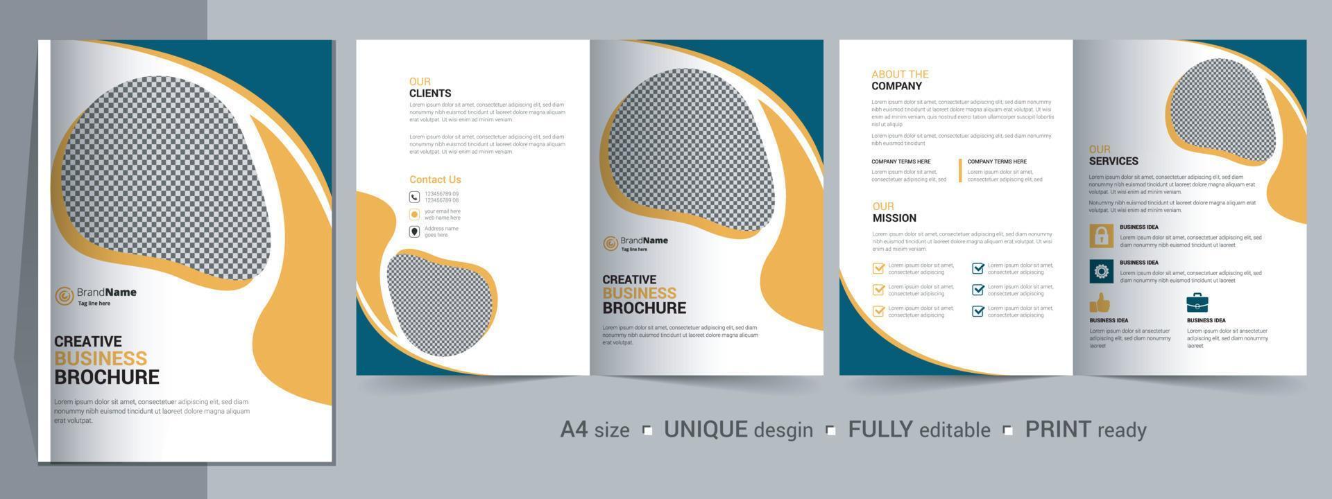 Creative Corporate Modern Business Bifold Template Design. vector