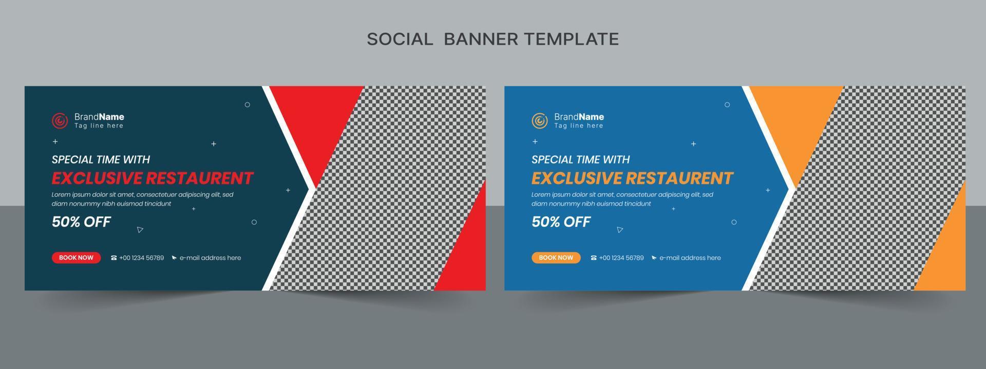 Social Media Cover Vector Templates Fully Editable, Advertising Design, Social Media Banner Post.