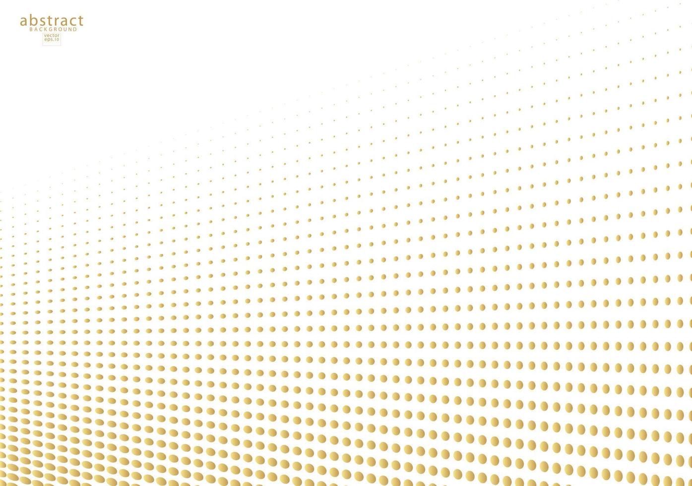 Abstract halftone gold dotted background. Futuristic grunge pattern, dot, wave. Vector modern optical pop art texture for posters, sites, business cards, cover, labels mock-up, vintage layout
