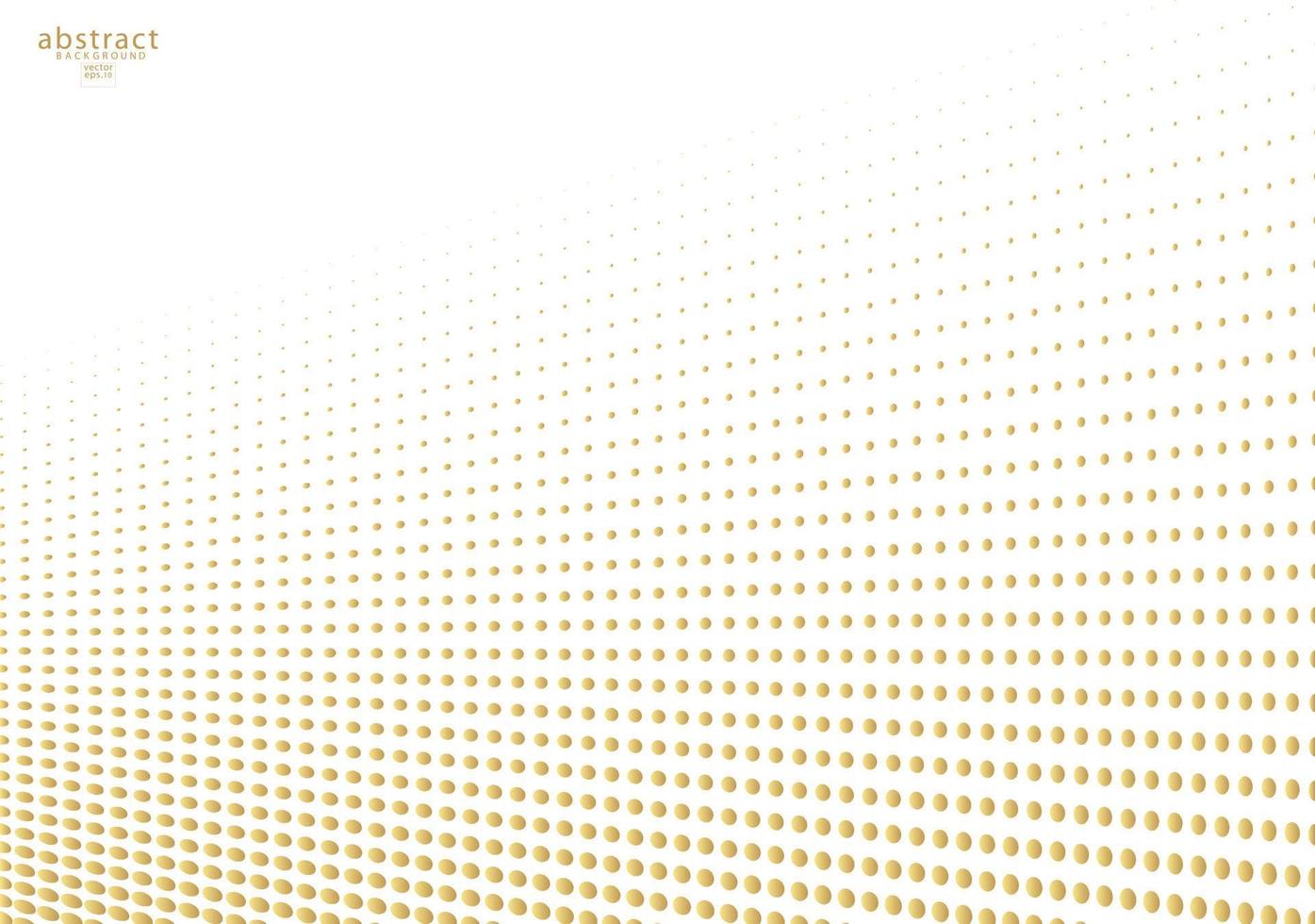 Abstract halftone gold dotted background. Futuristic grunge pattern, dot, wave. Vector modern optical pop art texture for posters, sites, business cards, cover, labels mock-up, vintage layout