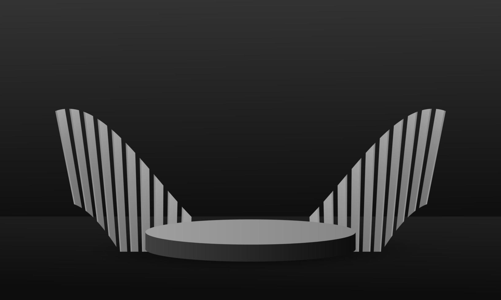 black background podium design vector