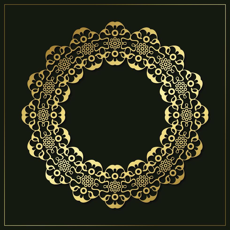 Luxury round border frame design vector