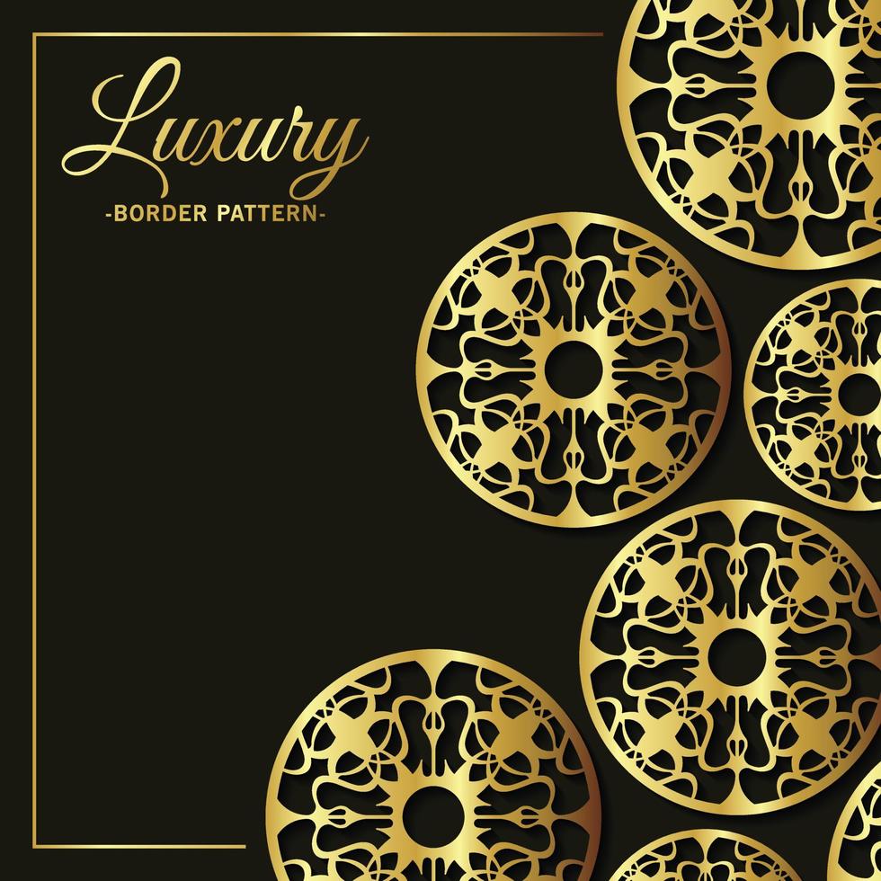 Luxury gold border pattern background vector