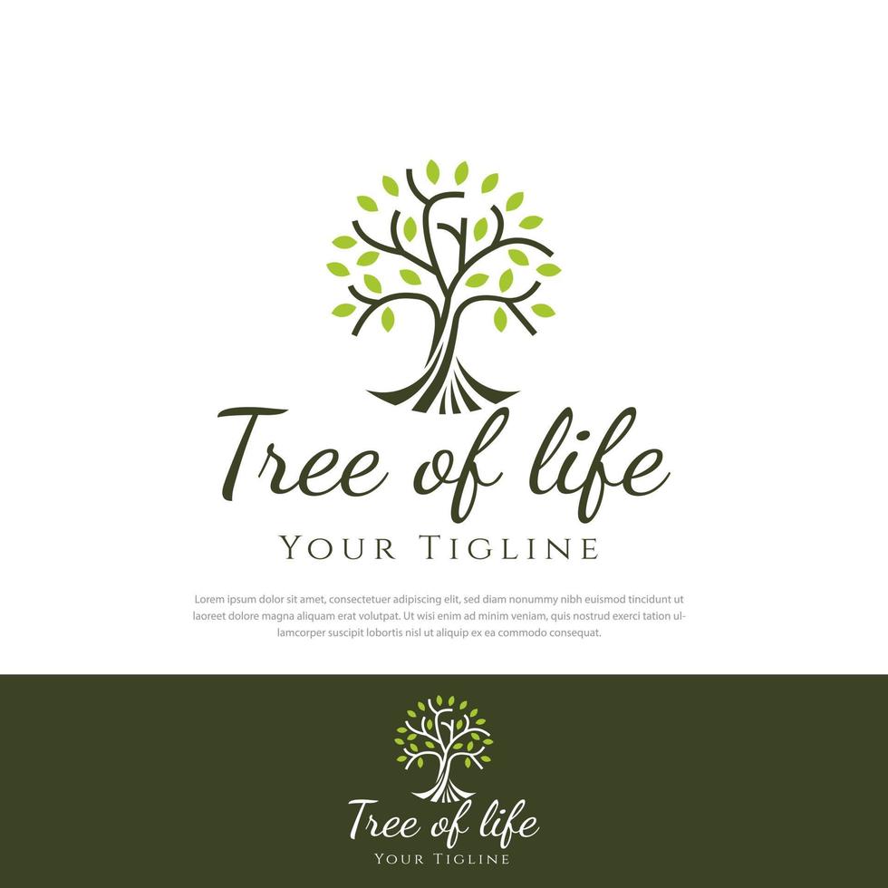 Roots of life tree logo. Vector illustration balance design template